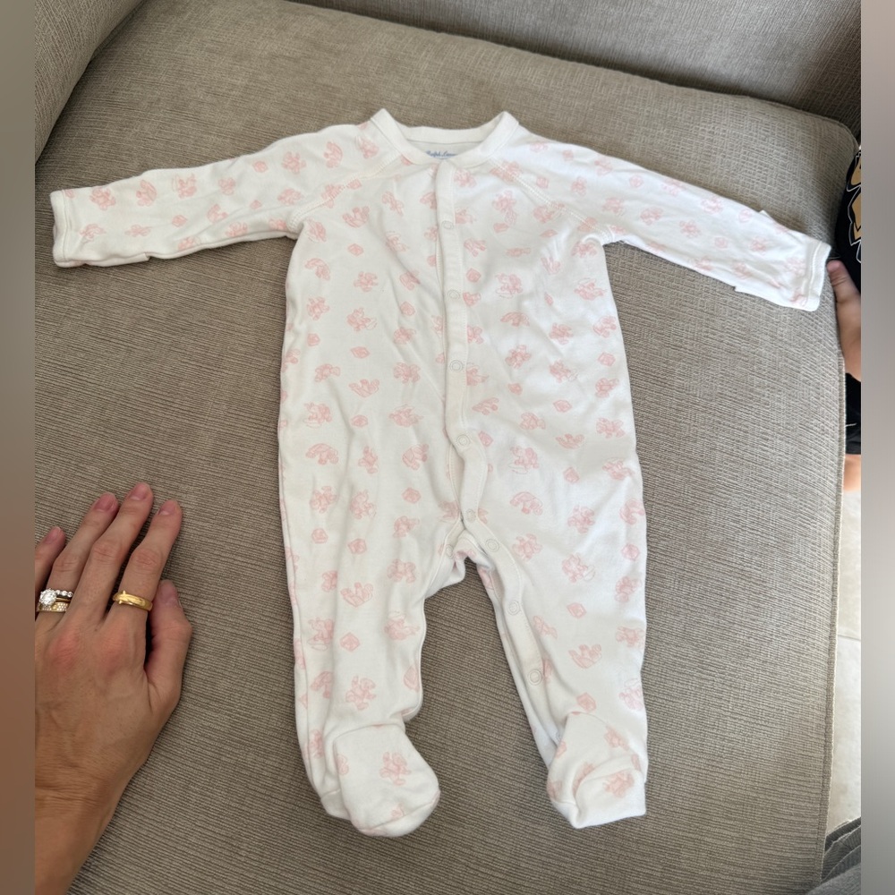 Ralph Lauren White and Pink bears Kids One Piece